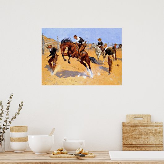 Remington - Laat hem los, Bill - Cowboy kunst Poster (Keuken)