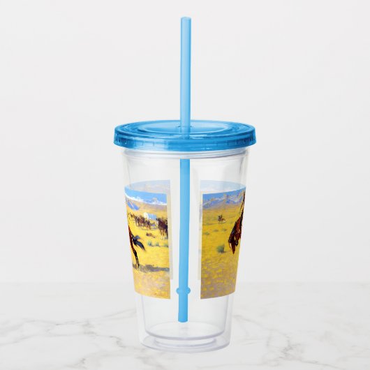 Remington Old West Horse and Cowboy Acryl Drinkbeker (Rechts)