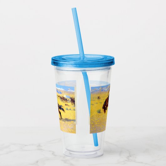 Remington Old West Horse and Cowboy Acryl Drinkbeker (Links)