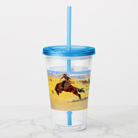 Remington Old West Horse and Cowboy Acryl Drinkbeker (Voorkant)