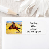 Remington Old West Horse and Cowboy Etiket (Insitu)