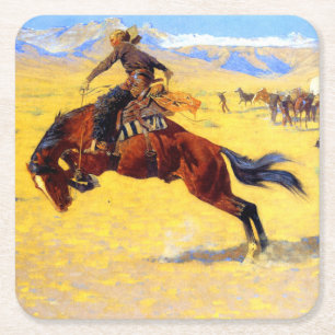 Remington Old West Horse and Cowboy Kartonnen Onderzetters