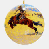 Remington Old West Horse and Cowboy Keramisch Ornament (Achterkant)