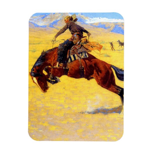 Remington Old West Horse and Cowboy Magneet (Verticaal)