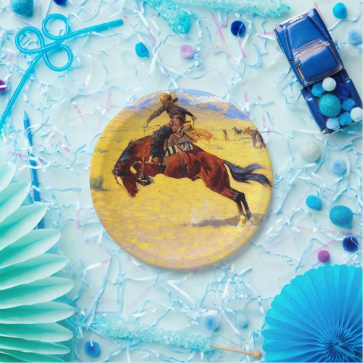 Remington Old West Horse and Cowboy Papieren Bordje (Feest)