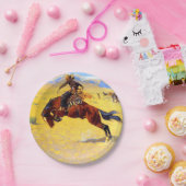 Remington Old West Horse and Cowboy Papieren Bordje (Feest)