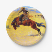 Remington Old West Horse and Cowboy Papieren Bordje (Voorkant)