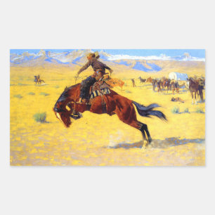Remington Old West Horse and Cowboy Rechthoekige Sticker