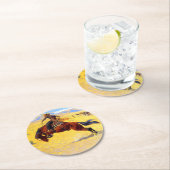 Remington Old West Horse and Cowboy Ronde Kartonnen Onderzetter (Insitu)