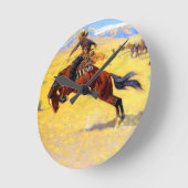 Remington Old West Horse and Cowboy Ronde Klok (Hoek)