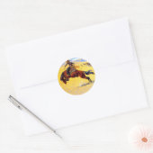 Remington Old West Horse and Cowboy Ronde Sticker (Envelop)