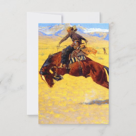 Remington Old West Horse and Cowboy RSVP Kaartje (Voorkant)