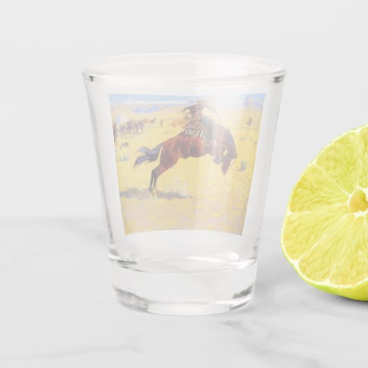 Remington Old West Horse and Cowboy Shot Glas (Achterkant)