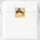 Remington Old West Horse and Cowboy Vierkante Sticker (Tas)