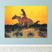 Remington - Tegen de zonsondergang, fine art Canvas Afdruk (Insitu (Houten vloer))