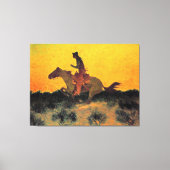 Remington - Tegen de zonsondergang, fine art Canvas Afdruk (Voorkant)