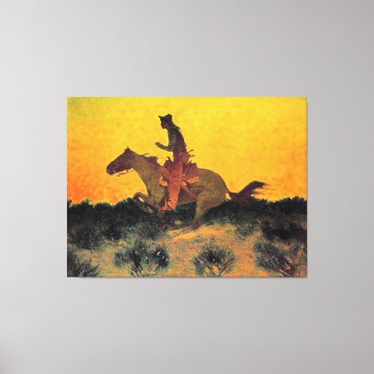 Remington - Tegen de zonsondergang, fine art Canvas Afdruk (Voorkant)
