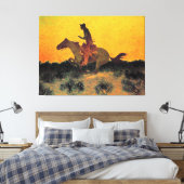 Remington - Tegen de zonsondergang, fine art Canvas Afdruk (Insitu (Slaapkamer))