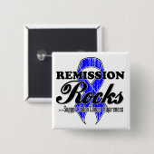 Remissie Rocks - Colon Cancer Awareness Vierkante Button 5,1 Cm (Voorkant /achterkant)