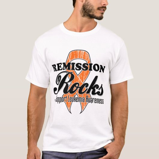 Remissie Rocks - Leukemie Bewustheid T-shirt (Voorkant)