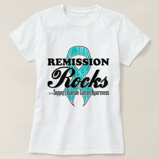 Remissie Rocks - Ovariumkanker - Bewustheid T-shirt (Design voorkant)