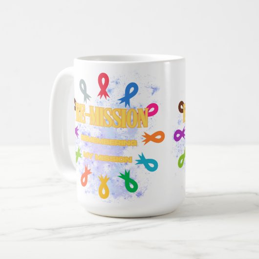 Remissie van kankerlinten koffiemok (Voorkant links)