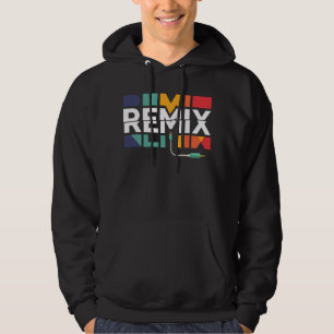 Remix Audio DJ Muziek Retro Geometrische Grafiek Hoodie