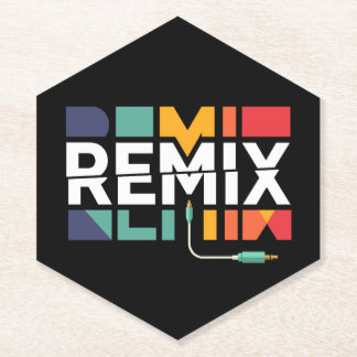 Remix Audio | DJ Muziek Retro Geometrische Grafiek Kartonnen Onderzetters