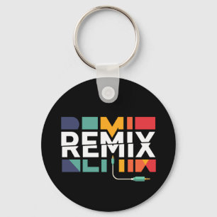 Remix Audio   DJ Muziek Retro Geometrische Grafiek Sleutelhanger