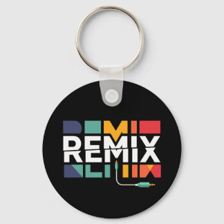 Remix Audio | DJ Muziek Retro Geometrische Grafiek Sleutelhanger