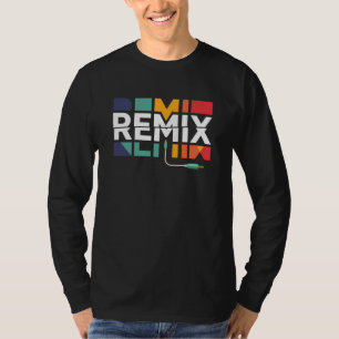 Remix Audio DJ Muziek Retro Geometrische Grafiek T-shirt