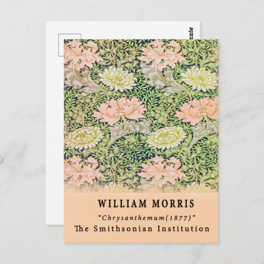 Remixed William Morris Chrysanthemum Briefkaart (Voorkant / Achterkant)