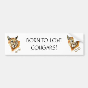 REMMEN VOOR COUGARS GRAPPIGE COUGAR CITAAT ART BUMPERSTICKER