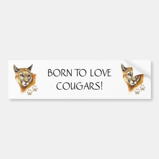REMMEN VOOR COUGARS GRAPPIGE COUGAR CITAAT ART BUMPERSTICKER (Voorkant)