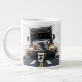Remmen voor koffie trucker thema grote koffiekop
