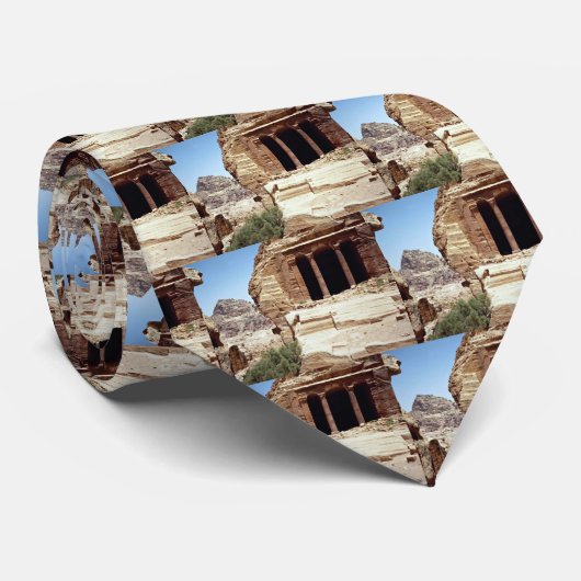 Remnants van de oude stad Petra, Jordanië Stropdas (Opgerold)
