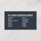 Remodeling Specialist Modern Charcoal and Silver Visitekaartje (Achterkant)