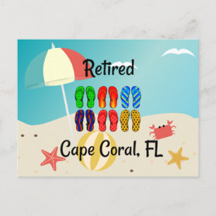 Remoe, Cape Coral, FL, strandontwerp Briefkaart