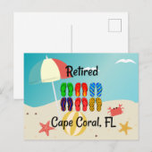Remoe, Cape Coral, FL, strandontwerp Briefkaart (Voorkant / Achterkant)