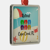 Remoe, Cape Coral, FL, strandontwerp Metalen Ornament (Rechts)