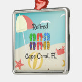Remoe, Cape Coral, FL, strandontwerp Metalen Ornament (Links)