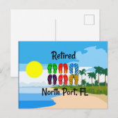 Remoe, Noord-haven, FL, strandontwerp Briefkaart (Voorkant / Achterkant)