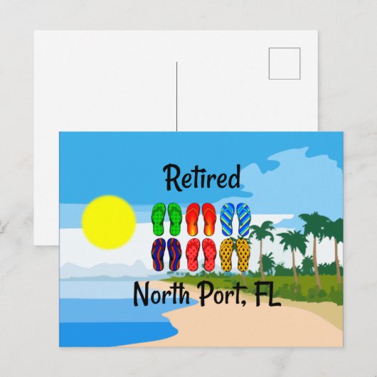 Remoe, Noord-haven, FL, strandontwerp Briefkaart (Voorkant / Achterkant)