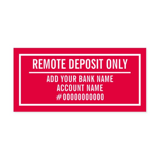 Remote Deposit Only Zelfinktende Stempel (Design)