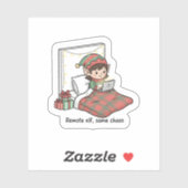 Remote Elf Chaos – Funny Christmas Work from Home  Sticker (Vel)