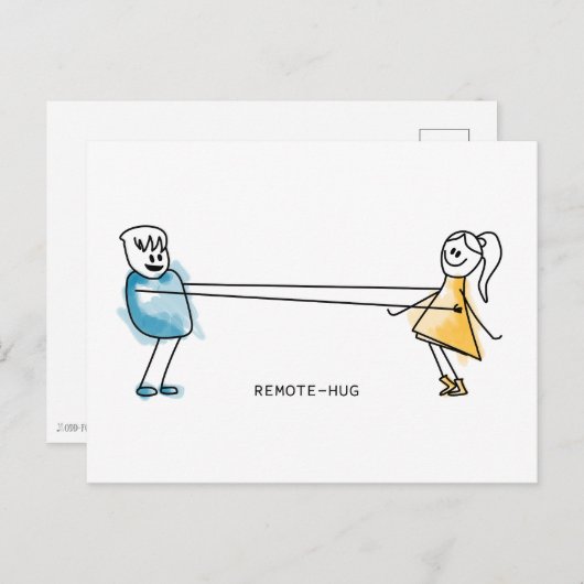 Remote-Hug Briefkaart (Voorkant / Achterkant)