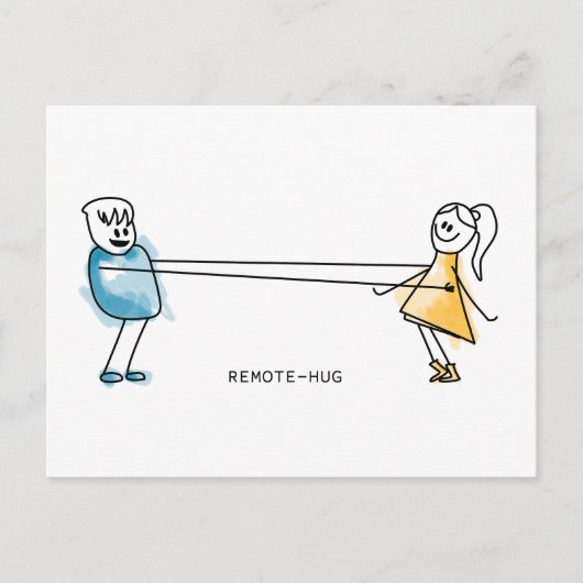 Remote-Hug Briefkaart (Voorkant)