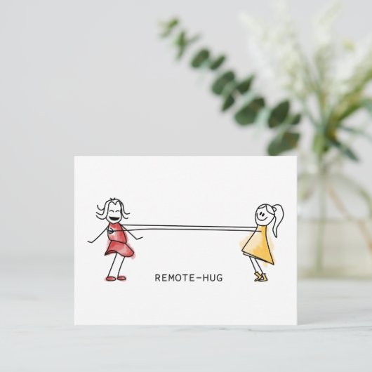 Remote-Hug Briefkaart (Staand voorkant)
