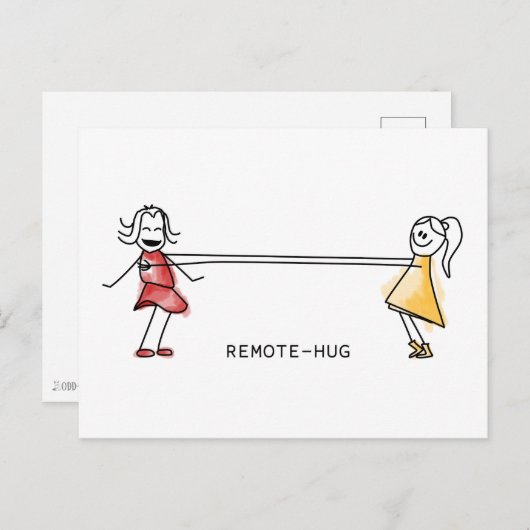 Remote-Hug Briefkaart (Voorkant / Achterkant)