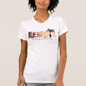 Remote Splash Palm Tree Silhouette T-shirt (Voorkant)